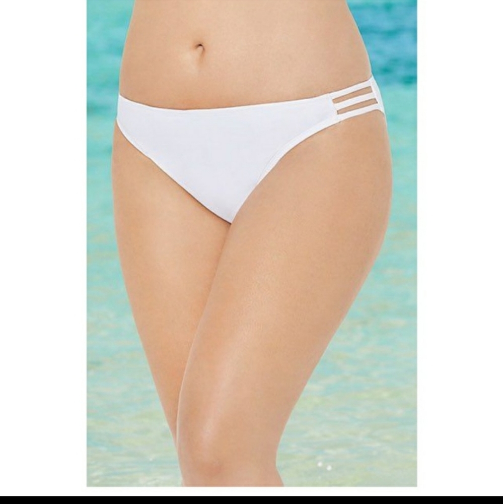Swimsuits For All White Triple String Bikini